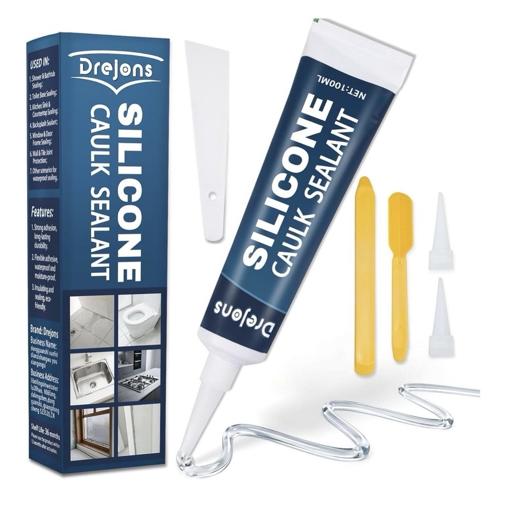 Drejons Silicone Caulk Sealant – 100ml Tube with Finishing Tool Kit